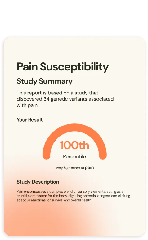 Pain Susceptibility sample report